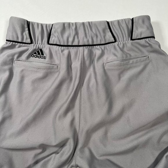 ADIDAS Mens Open Bottom Baseball‎ Pants 31" x 23"  Grey Black Stripe - Picture 7 of 11